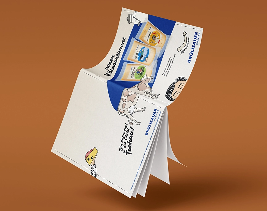 Gestaltung des Booklets mit Käsefacts